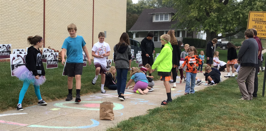 Homecoming sidewalk chalk