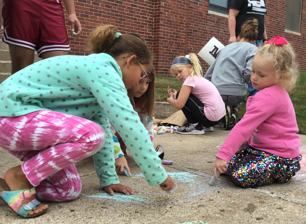 Homecoming sidewalk chalk