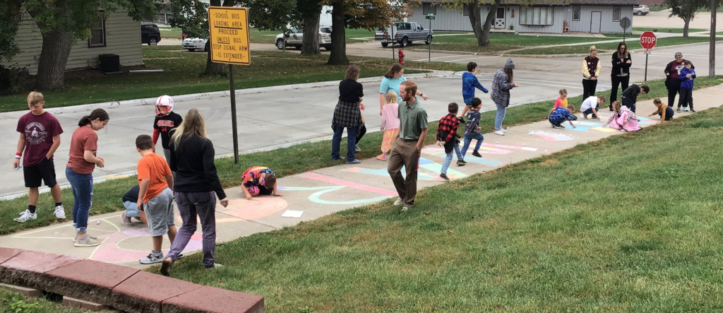 Homecoming sidewalk chalk