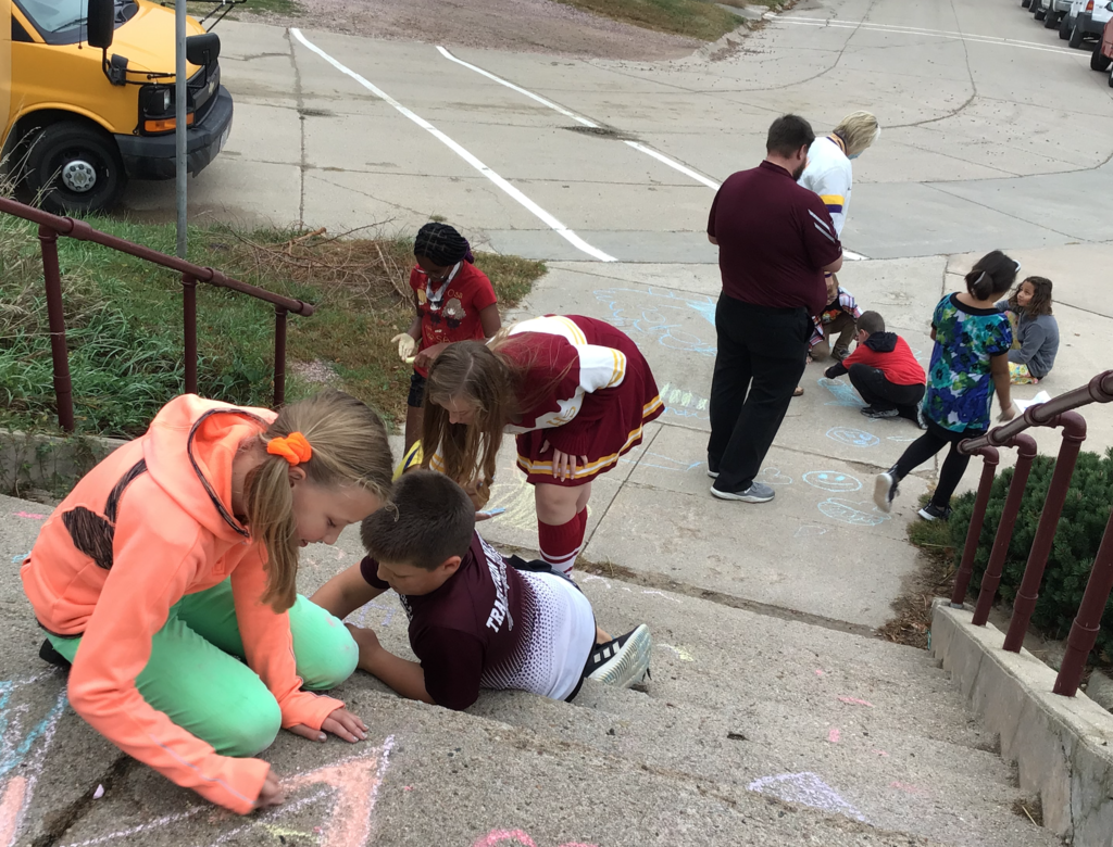 Homecoming sidewalk chalk