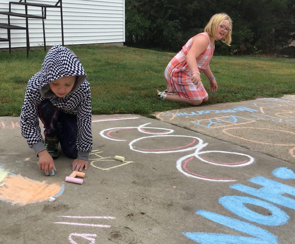 Homecoming sidewalk chalk