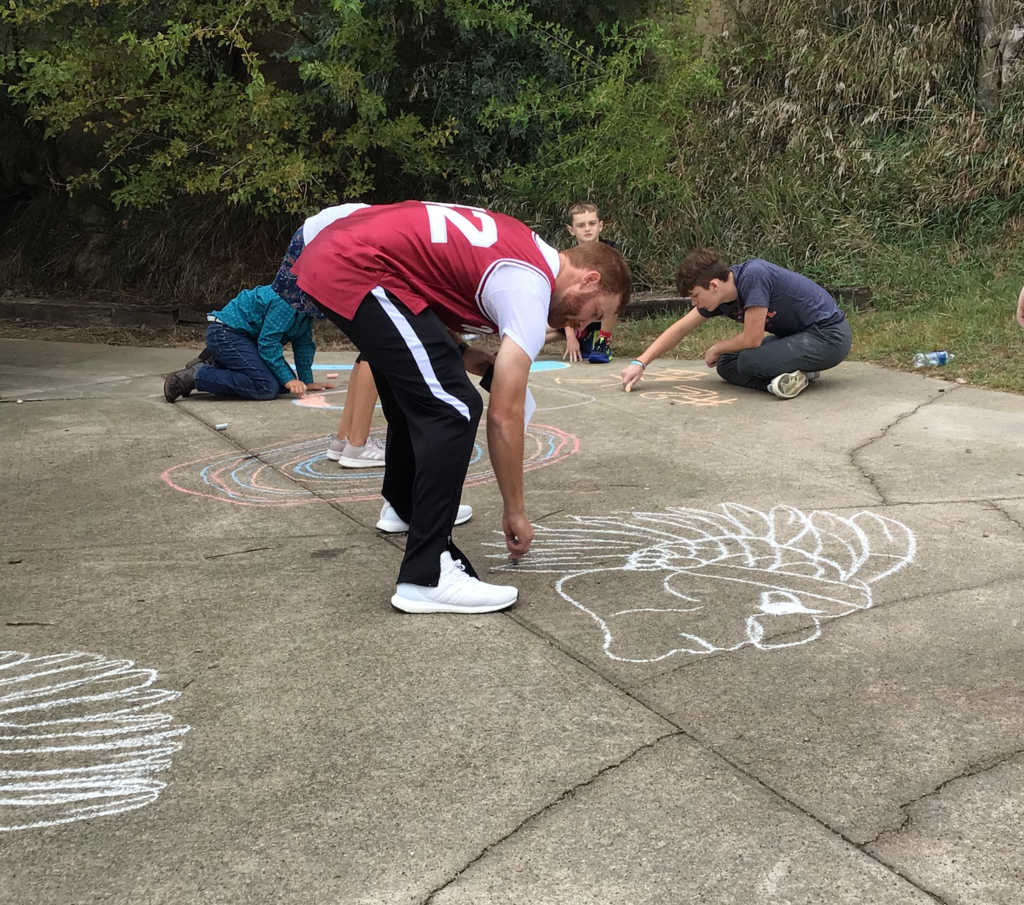 Homecoming sidewalk chalk