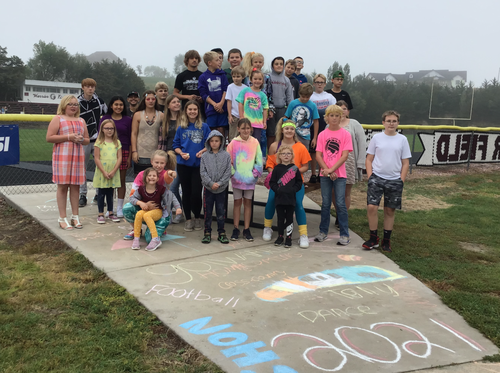 Homecoming sidewalk chalk