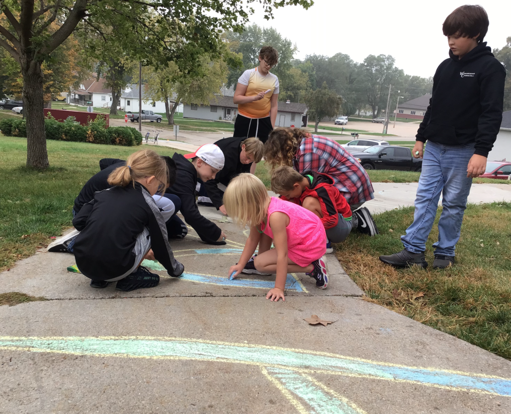 Homecoming sidewalk chalk