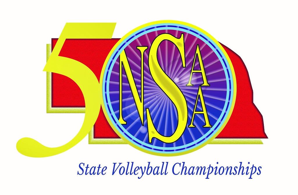 NSAA 50th State Volleyball Championship Anniversary logo