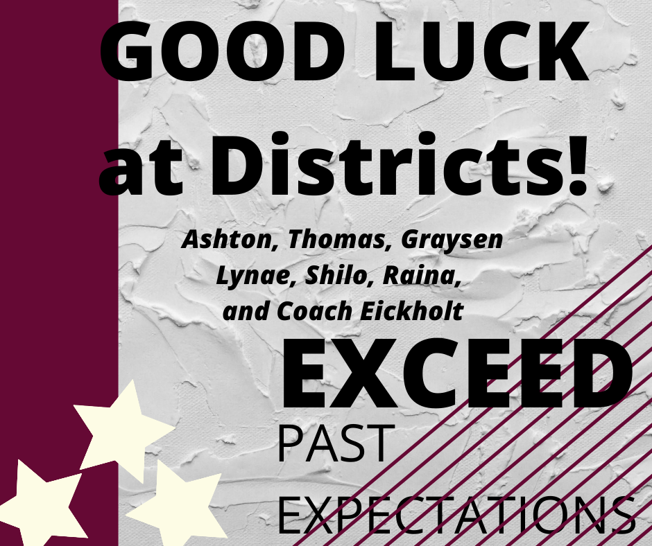 Good Luck at District Cross Country