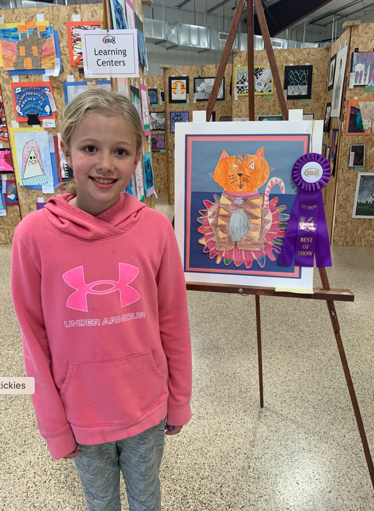 Hannah E. won the K-4 Best of Show at the ESU #8 Art Show.