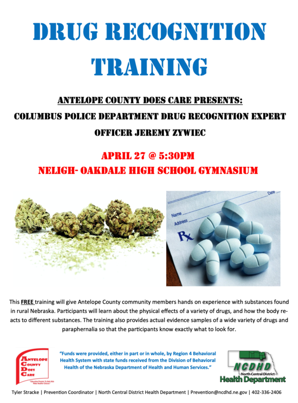 Tuesday April 27th - Drug Recognition Training